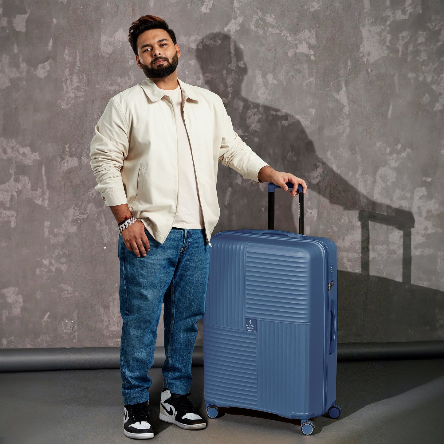 Nasher Miles Medium Suitcase (65 cm) 8 Wheels - Singapore Hard-Sided Polypropylene Medium Luggage Navy Blue 65cm Trolley Bag - Navy Blue