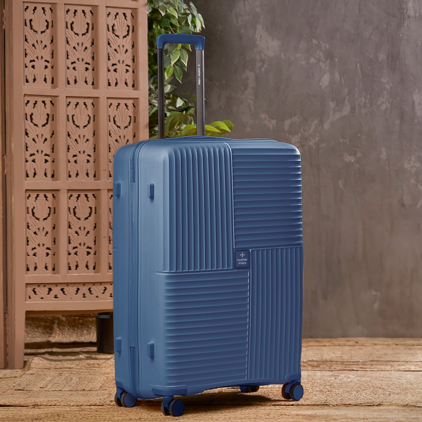 Nasher Miles Medium Suitcase (65 cm) 8 Wheels - Singapore Hard-Sided Polypropylene Medium Luggage Navy Blue 65cm Trolley Bag - Navy Blue