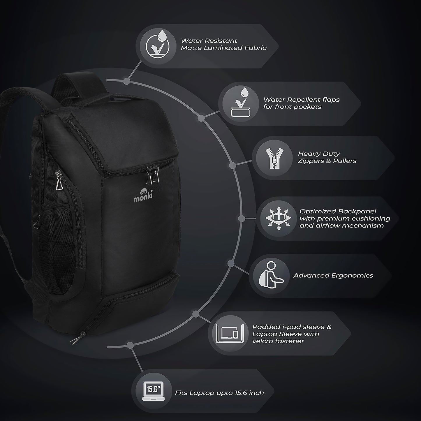Monki Traveler 01 Travel Daypack - Black