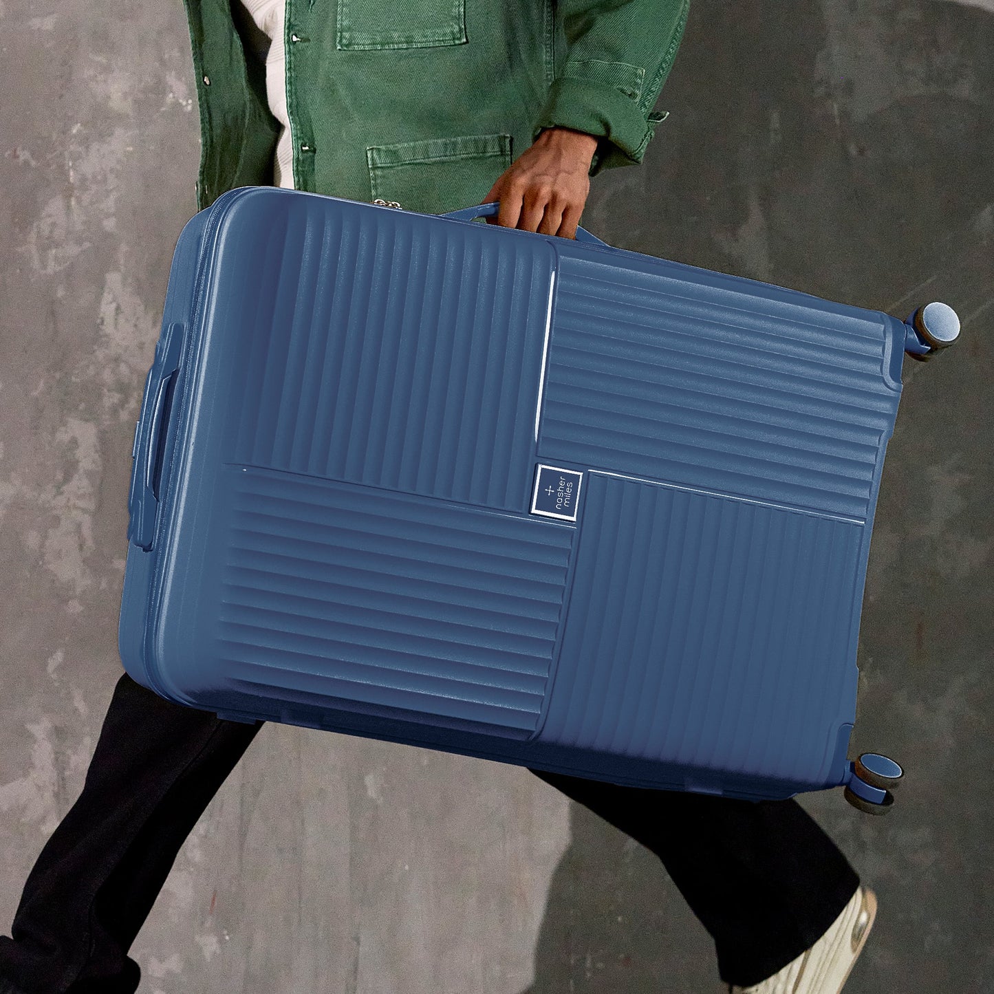 Nasher Miles Medium Suitcase (65 cm) 8 Wheels - Singapore Hard-Sided Polypropylene Medium Luggage Navy Blue 65cm Trolley Bag - Navy Blue