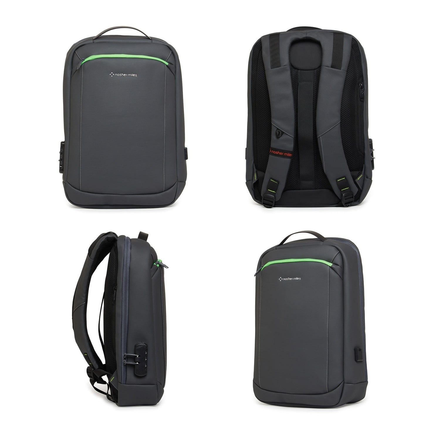 Nasher Miles Queens Passenger Workpack 22 Liters Water Resistant, Padded, Premium Reversed Polyester Laptop Backpack | Number Lock with USB charging| Unisex | Ideal For Office