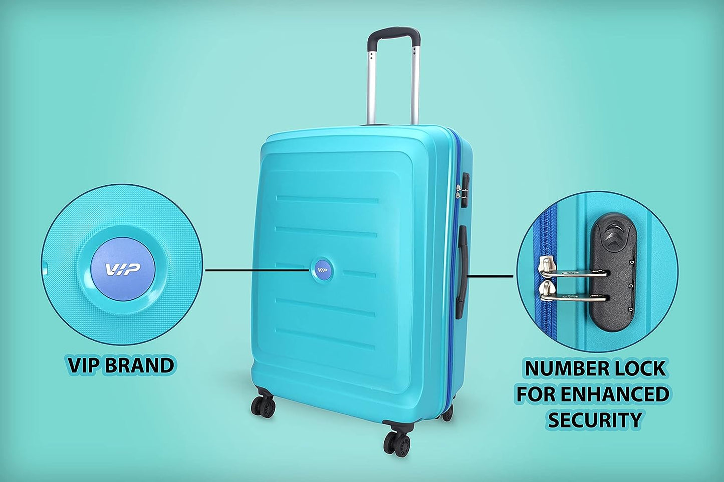 VIP Manama Polycarbonate Luggage Bags (Set of 3 PC)