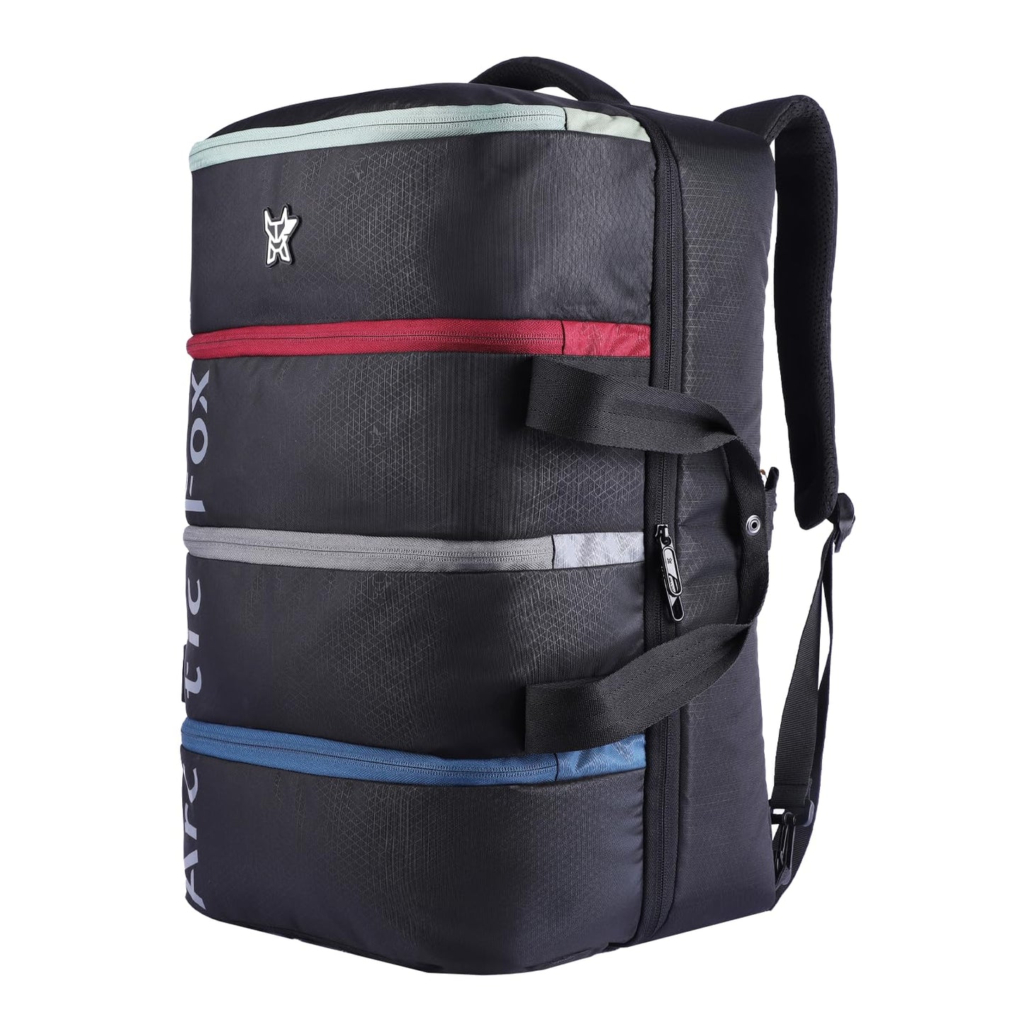 Arctic Fox Rainbow Duffel Bag with Multiple Compartments, Black