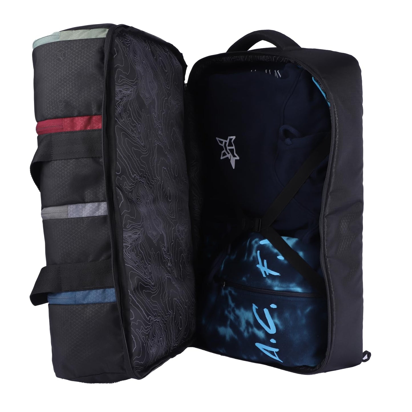 Arctic Fox Rainbow Duffel Bag with Multiple Compartments, Black
