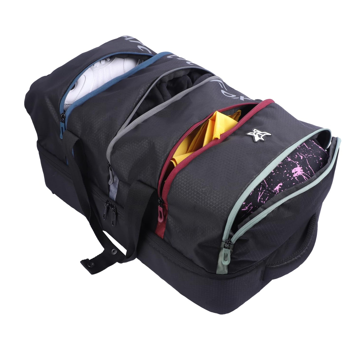 Arctic Fox Rainbow Duffel Bag with Multiple Compartments, Black