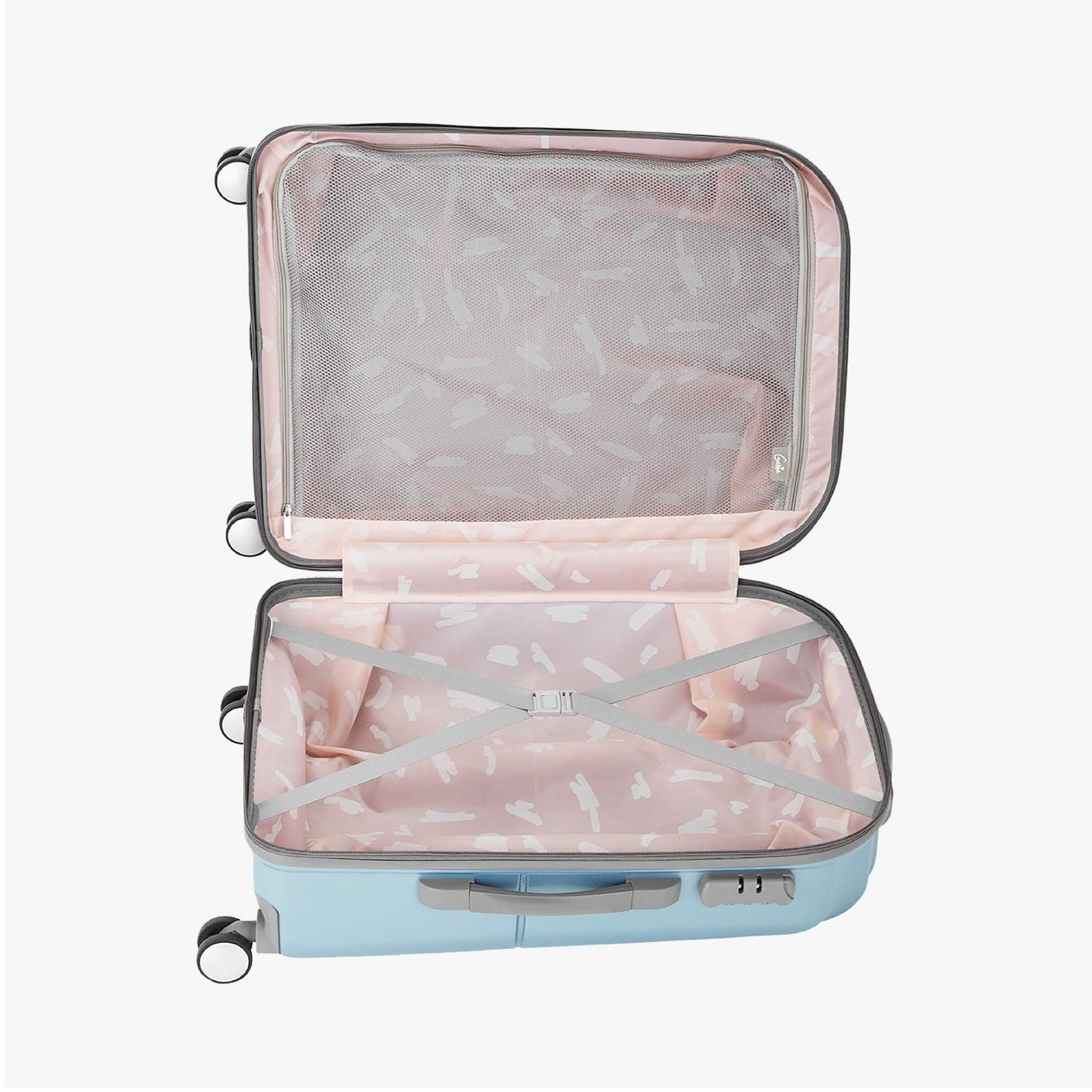 Genie Palm Hard Luggage Set Of 3 Pcs - Pearl Blue