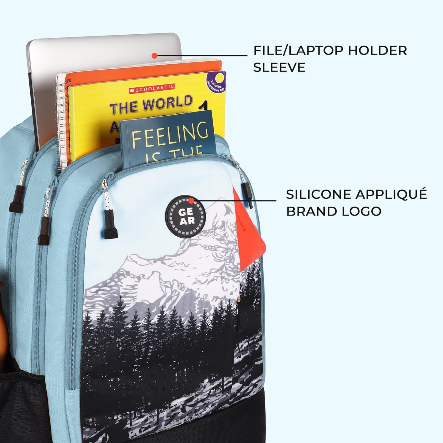 Gear Alpine 39L Large Water Resistant School Bag || Stylish, Lightweight & Spacious for Everyday Use