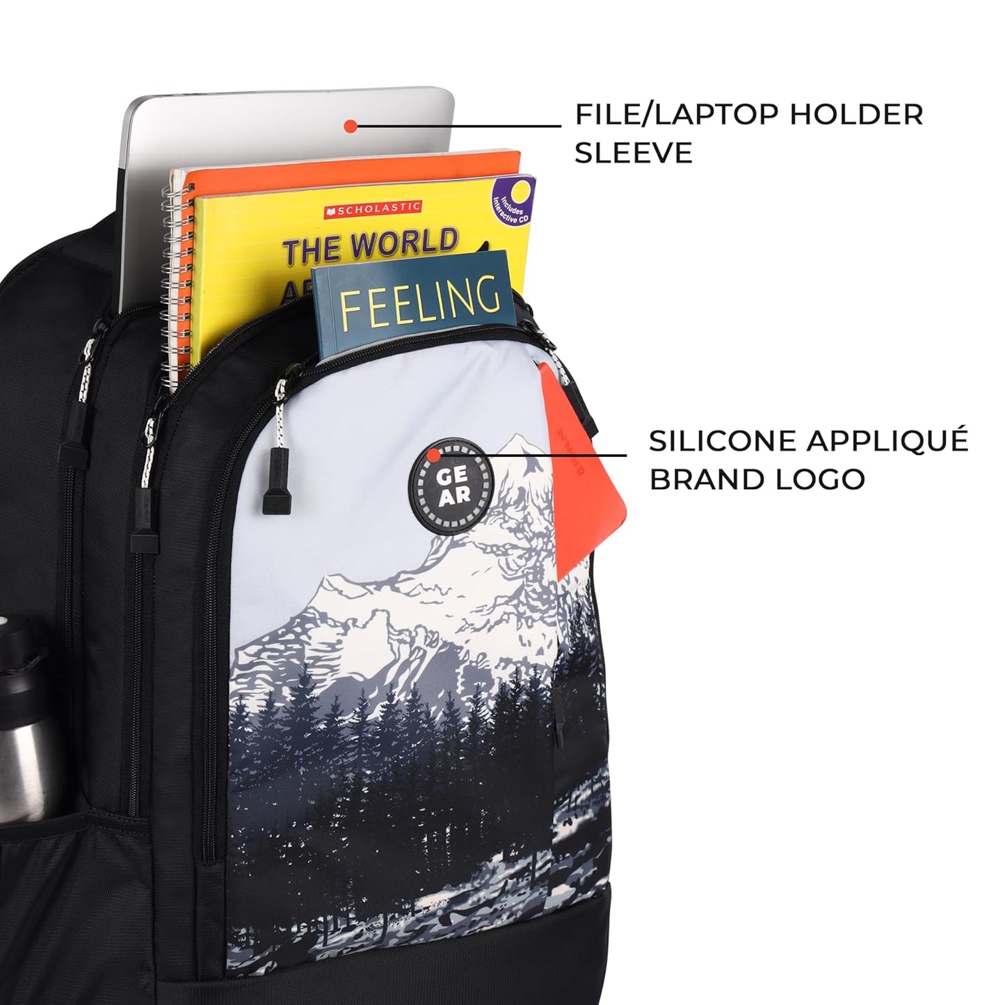 Gear Alpine 39L Large Water Resistant School Bag || Stylish, Lightweight & Spacious for Everyday Use