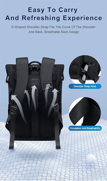 Arctic Hunter Backpack for Men 17L Stylish Laptop Backpack with 15.6" Shockproof Laptop Pocket Premium Backpack for Office Daily Use Water-resistant Polyester College Backpack,B00684-Black