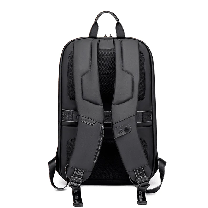 ah arctic hunter Slim Backpack For Men 18L Semi-Hard 15.6" Laptop Bag Anti-Theft Backpack With Lock With Inner Bottle Pocket Water-Resistant Gaming Backpack For Business College Daily Use, Black