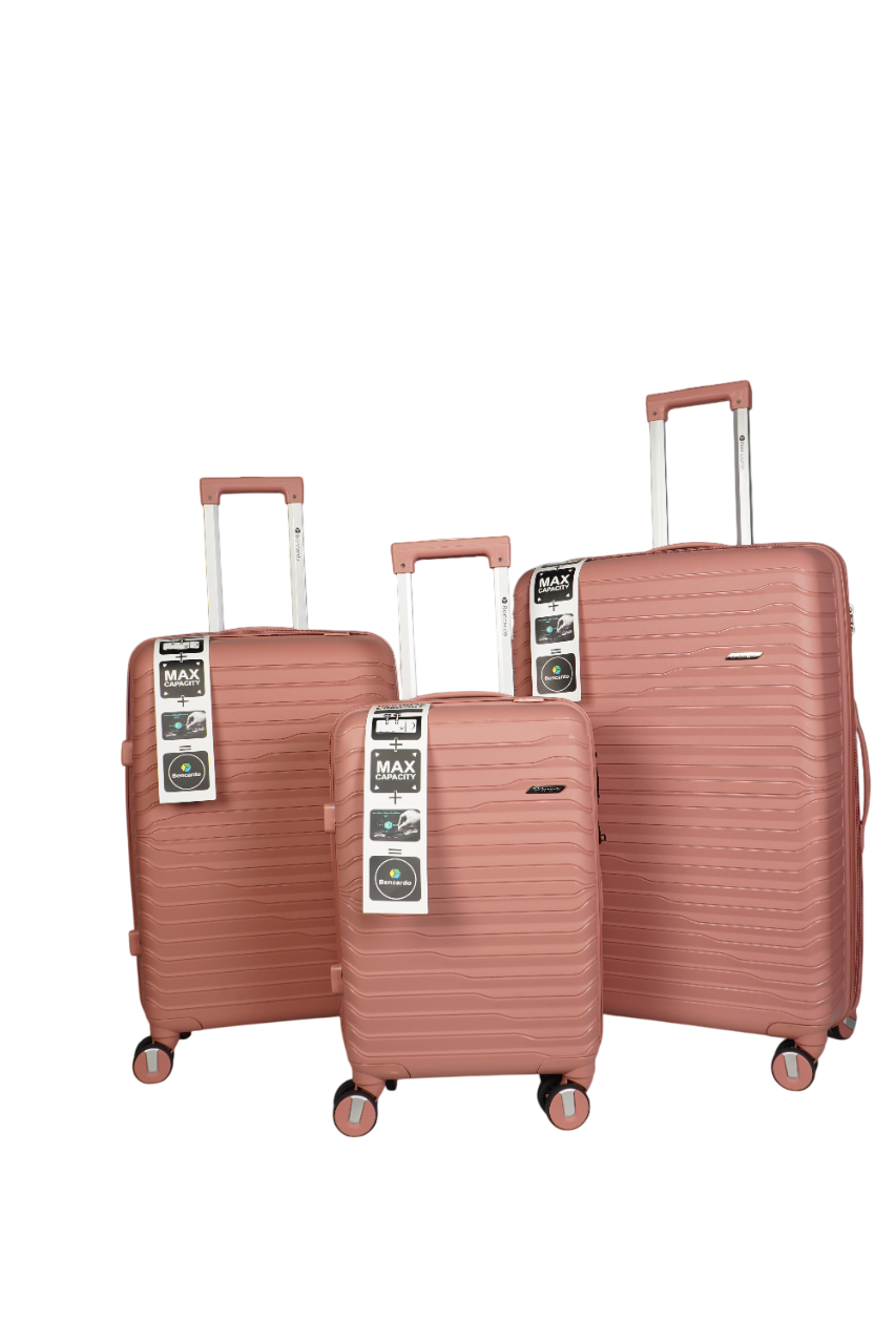 Bencardo Waves Hard-Shell 3Pc Travel Luggage Set | Durable, Stylish & Secure