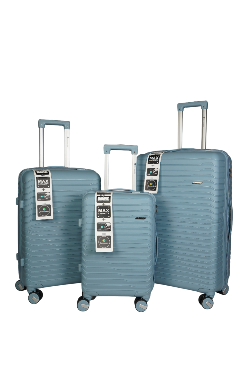 Bencardo Waves Hard-Shell 3Pc Travel Luggage Set | Durable, Stylish & Secure
