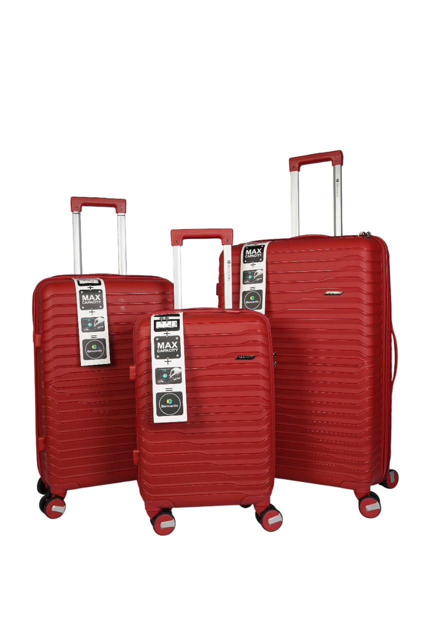 Bencardo Waves Hard-Shell 3Pc Travel Luggage Set | Durable, Stylish & Secure