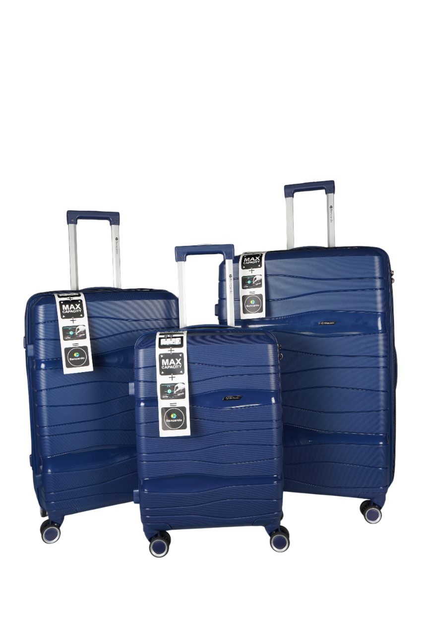 Bencardo SWISS 3Pc Hard-Shell Travel Luggage Set | Anti-Theft Zipper | Combination Lock