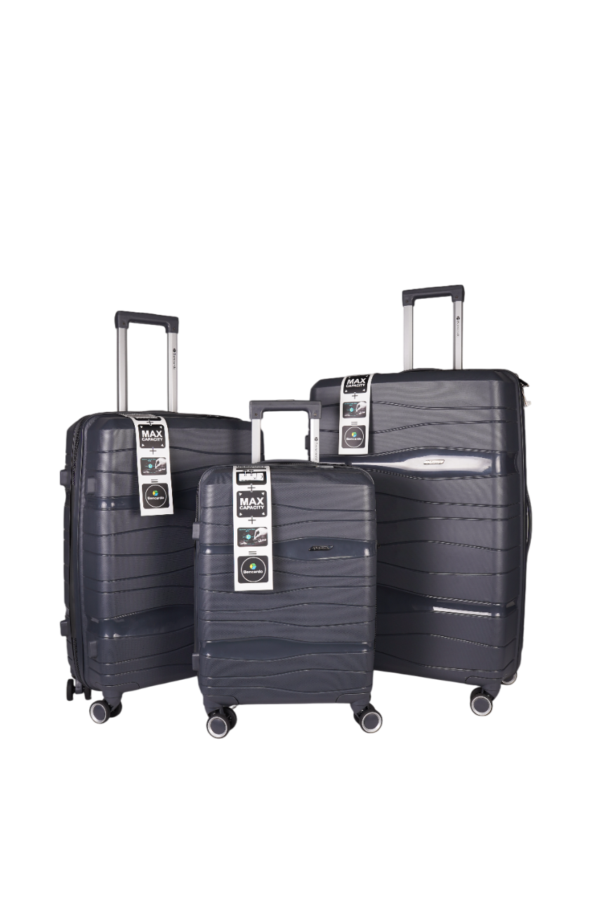 Bencardo SWISS 3Pc Hard-Shell Travel Luggage Set | Anti-Theft Zipper | Combination Lock