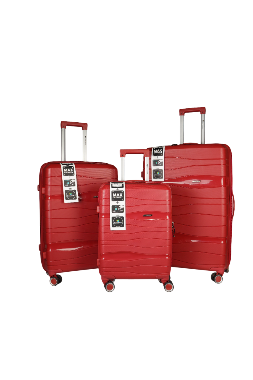 Bencardo SWISS 3Pc Hard-Shell Travel Luggage Set | Anti-Theft Zipper | Combination Lock