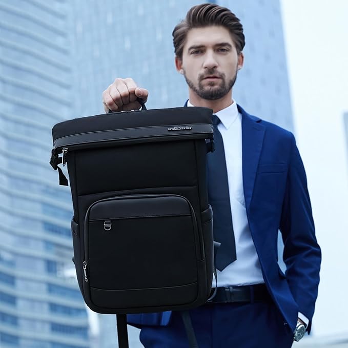 Arctic Hunter Backpack for Men 17L Stylish Laptop Backpack with 15.6" Shockproof Laptop Pocket Premium Backpack for Office Daily Use Water-resistant Polyester College Backpack,B00684-Black