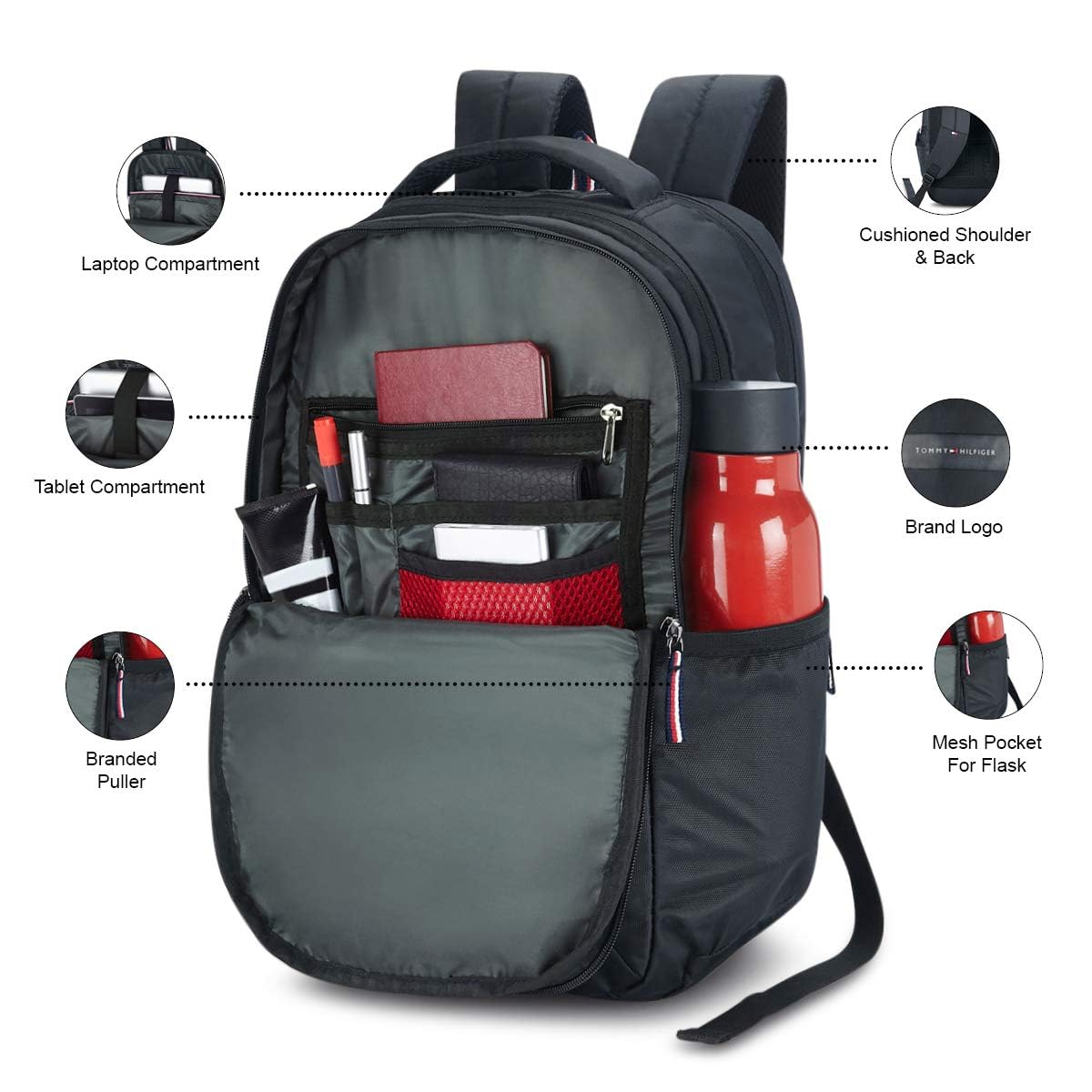 Tommy Hilfiger Joshua 21 Ltrs Black Laptop Backpack