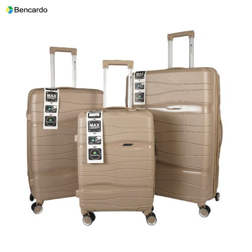 Bencardo SWISS 3Pc Hard-Shell Travel Luggage Set | Anti-Theft Zipper | Combination Lock