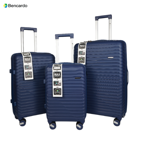 Bencardo Waves Hard-Shell 3Pc Travel Luggage Set | Durable, Stylish & Secure
