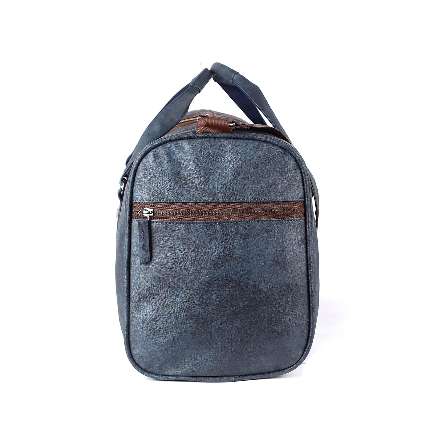 Gear Vintage Faux Leather 26L Water Resistant Travel Duffle Bag/Gym Bag for Men/Women (Navy), W-23 CM, Blue