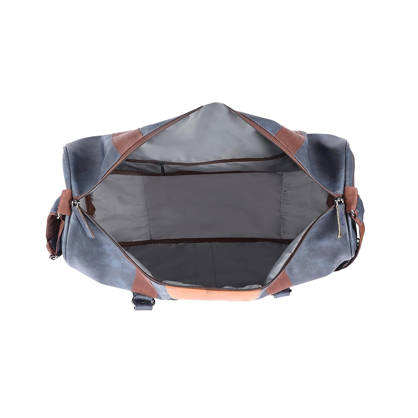 Gear Vintage Faux Leather 26L Water Resistant Travel Duffle Bag/Gym Bag for Men/Women (Navy), W-23 CM, Blue