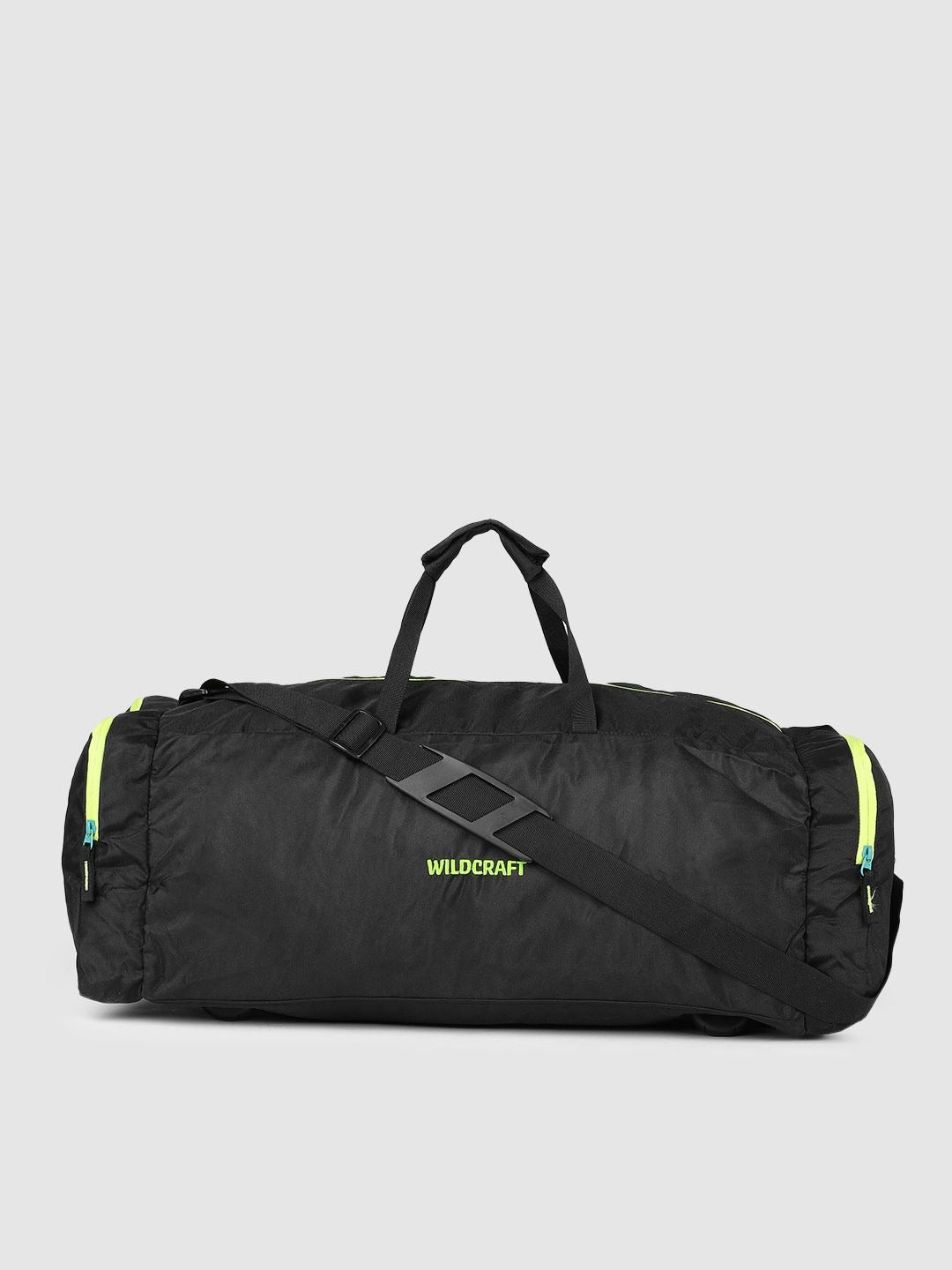 Wildcraft Power Duffle Large Travel Duffel – Solid Black, 1 Main Compartment + 2 Side Pockets