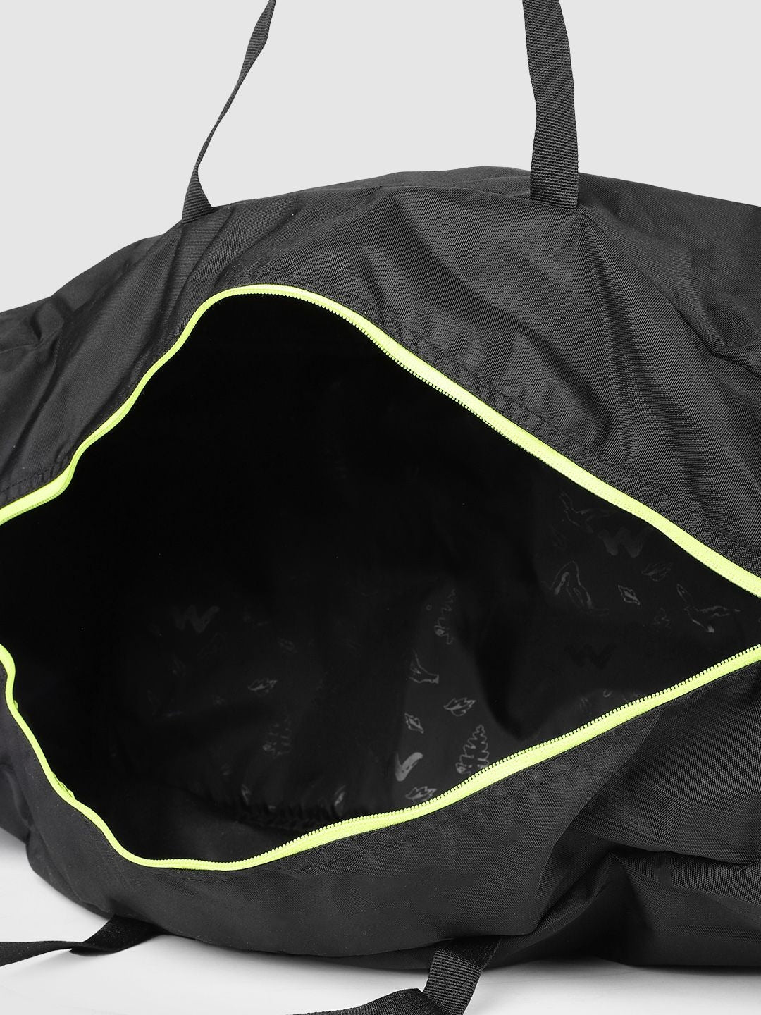 Wildcraft Power Duffle Large Travel Duffel – Solid Black, 1 Main Compartment + 2 Side Pockets