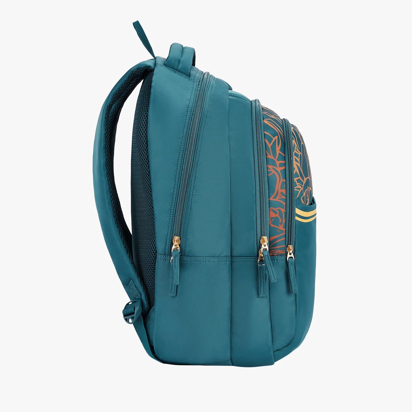 Glow 36L Black Laptop Backpack With Raincover (Black & Dark Green)