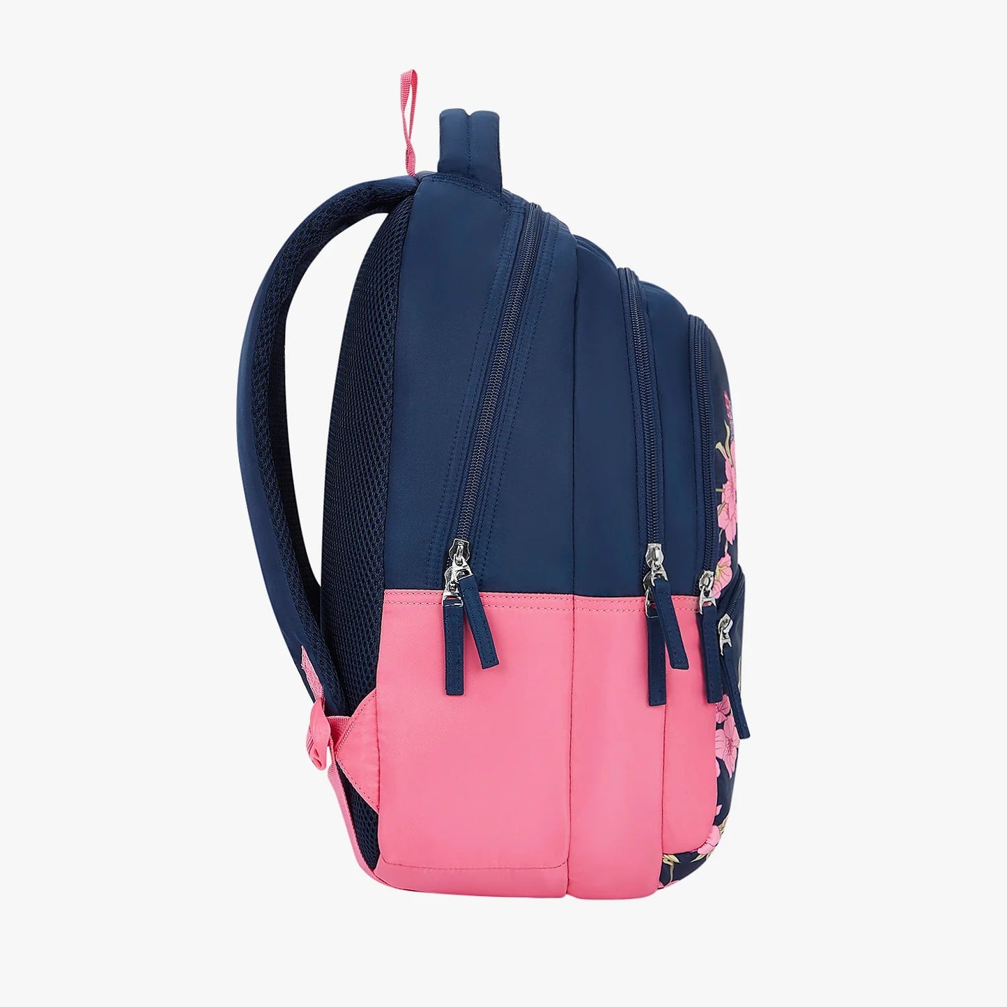 Genie Lilac 27L School Backpack (Navy Blue & Dark Green)
