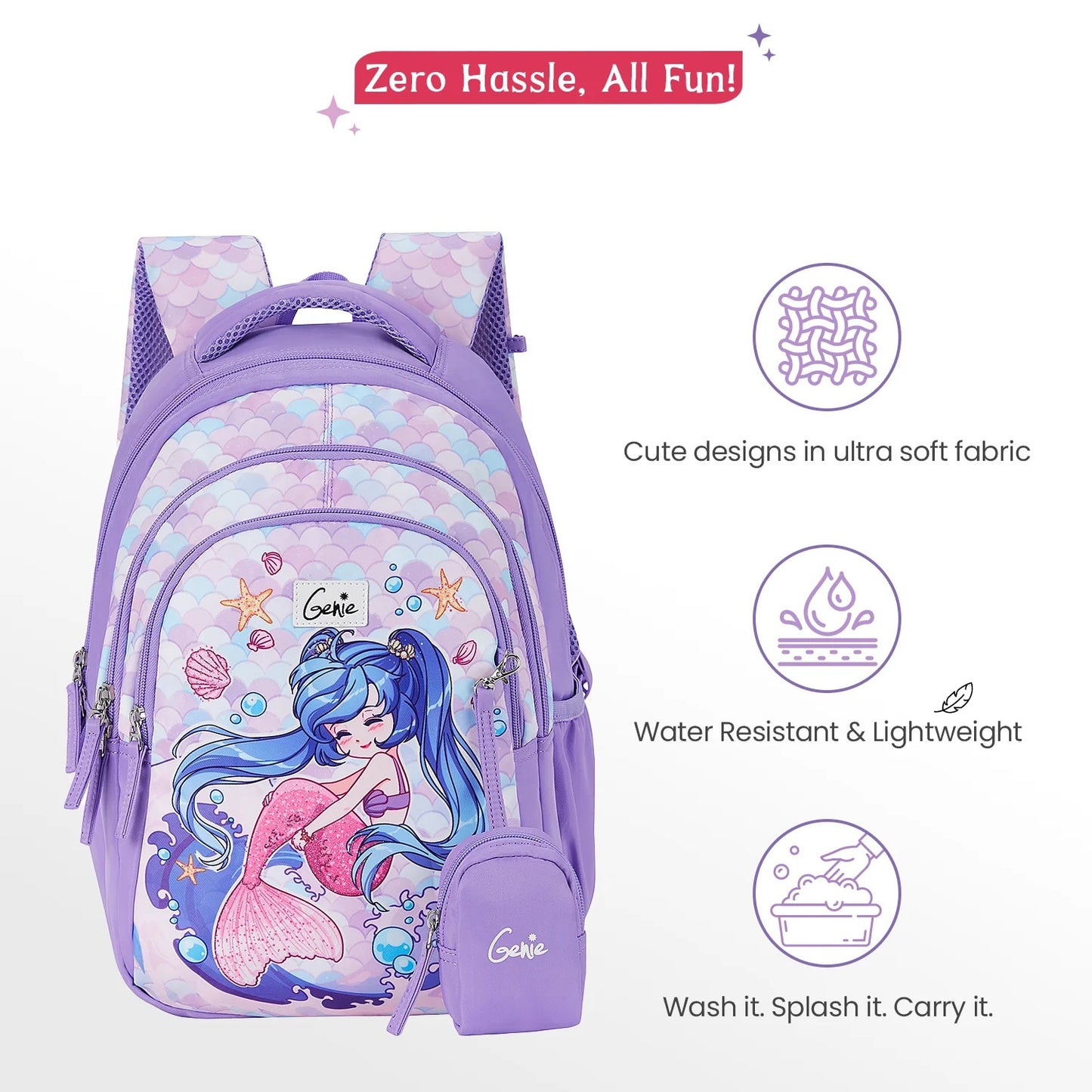 Genie Mermaid Small School & Picnic Backpack for Kids