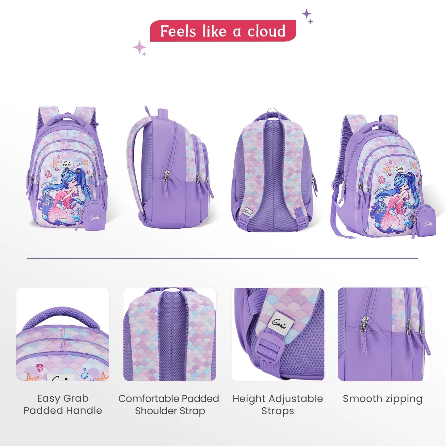 Genie Mermaid Small School & Picnic Backpack for Kids