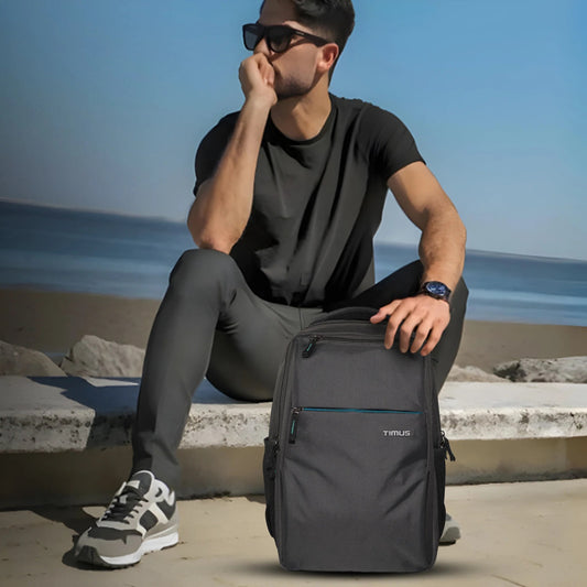 Timus Cyprus Business Smart Premium Polyester Backpack -21L | Fits Upto 15.6-inch Laptop with Ventilated Back Panel, Travel Durable Bag Ideal for Office, Travel, School