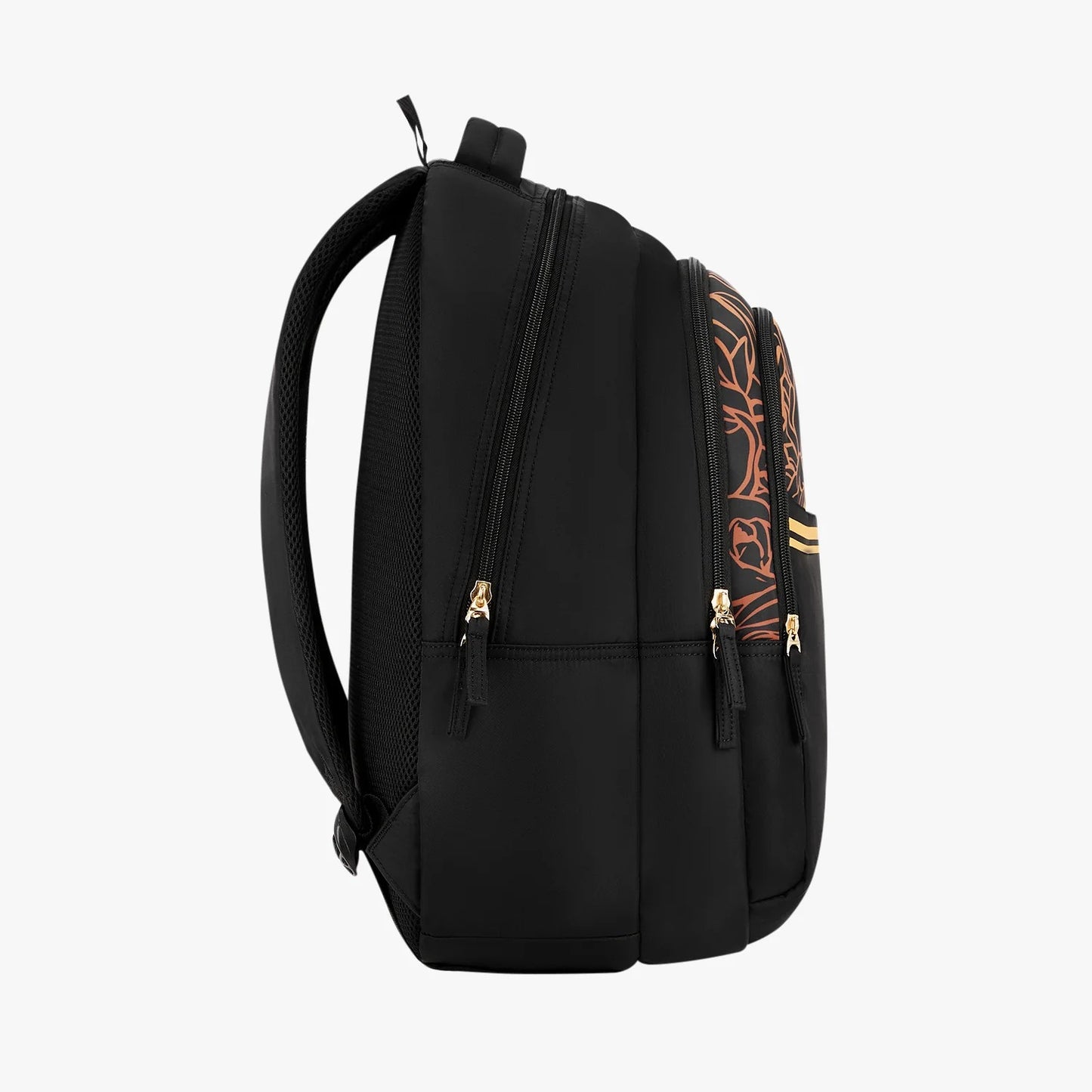 Glow 36L Black Laptop Backpack With Raincover (Black & Dark Green)