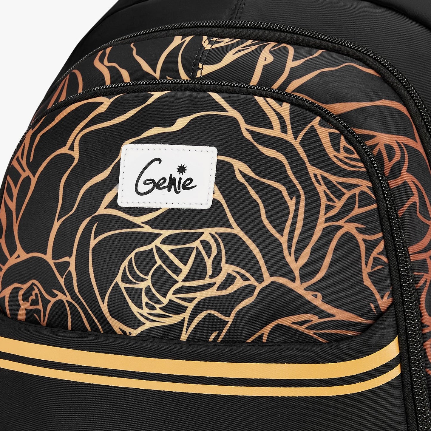 Glow 36L Black Laptop Backpack With Raincover (Black & Dark Green)
