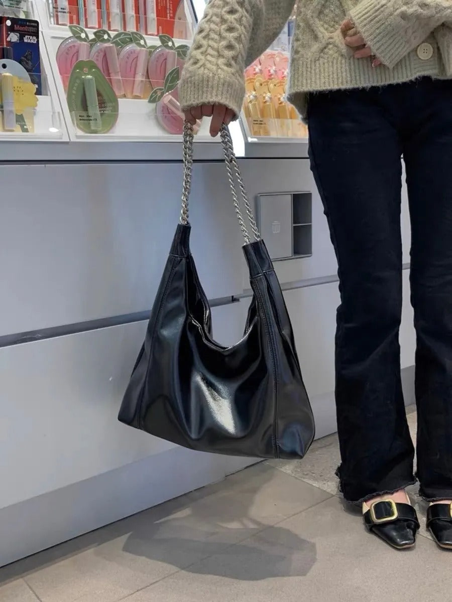 Trendy Fresh & Sweet PU Tote – Big Size Everyday Bag - Chain Sling Bag