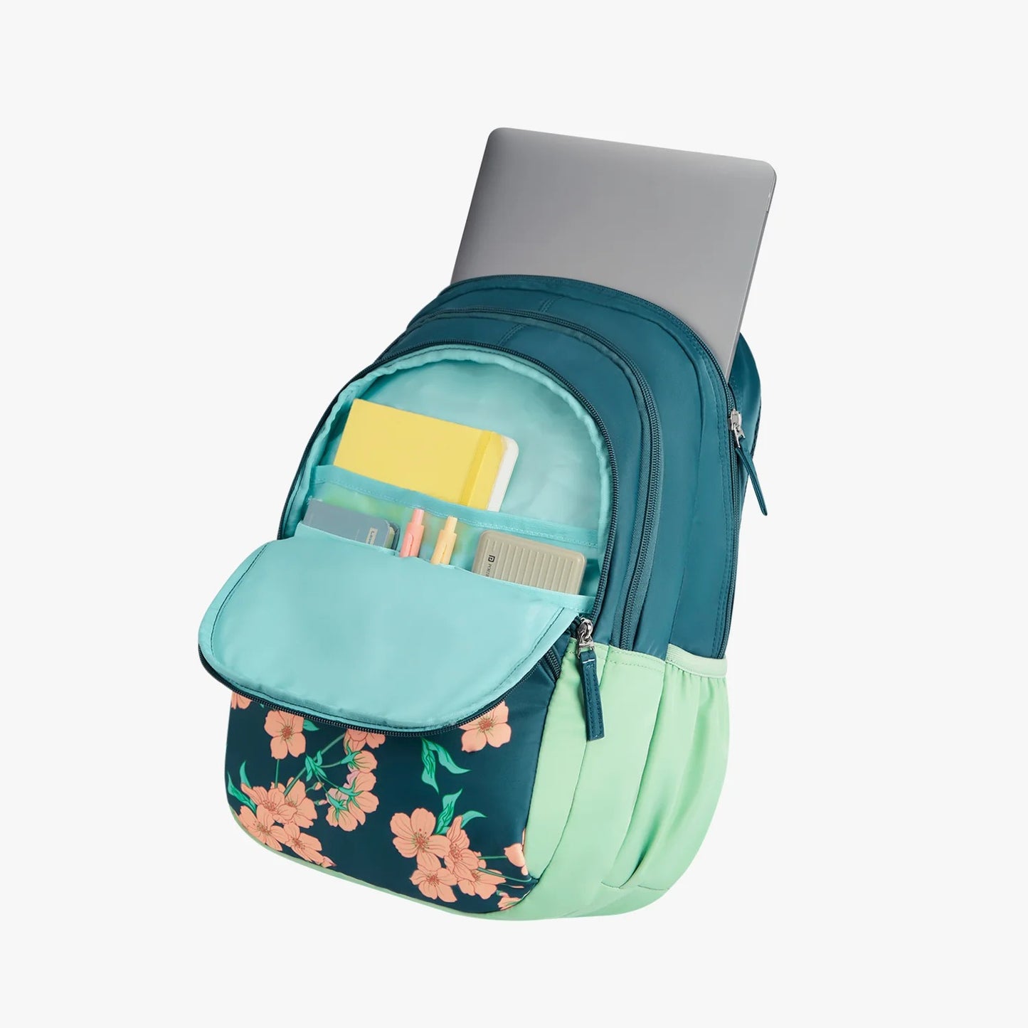 Genie Lilac 27L School Backpack (Navy Blue & Dark Green)