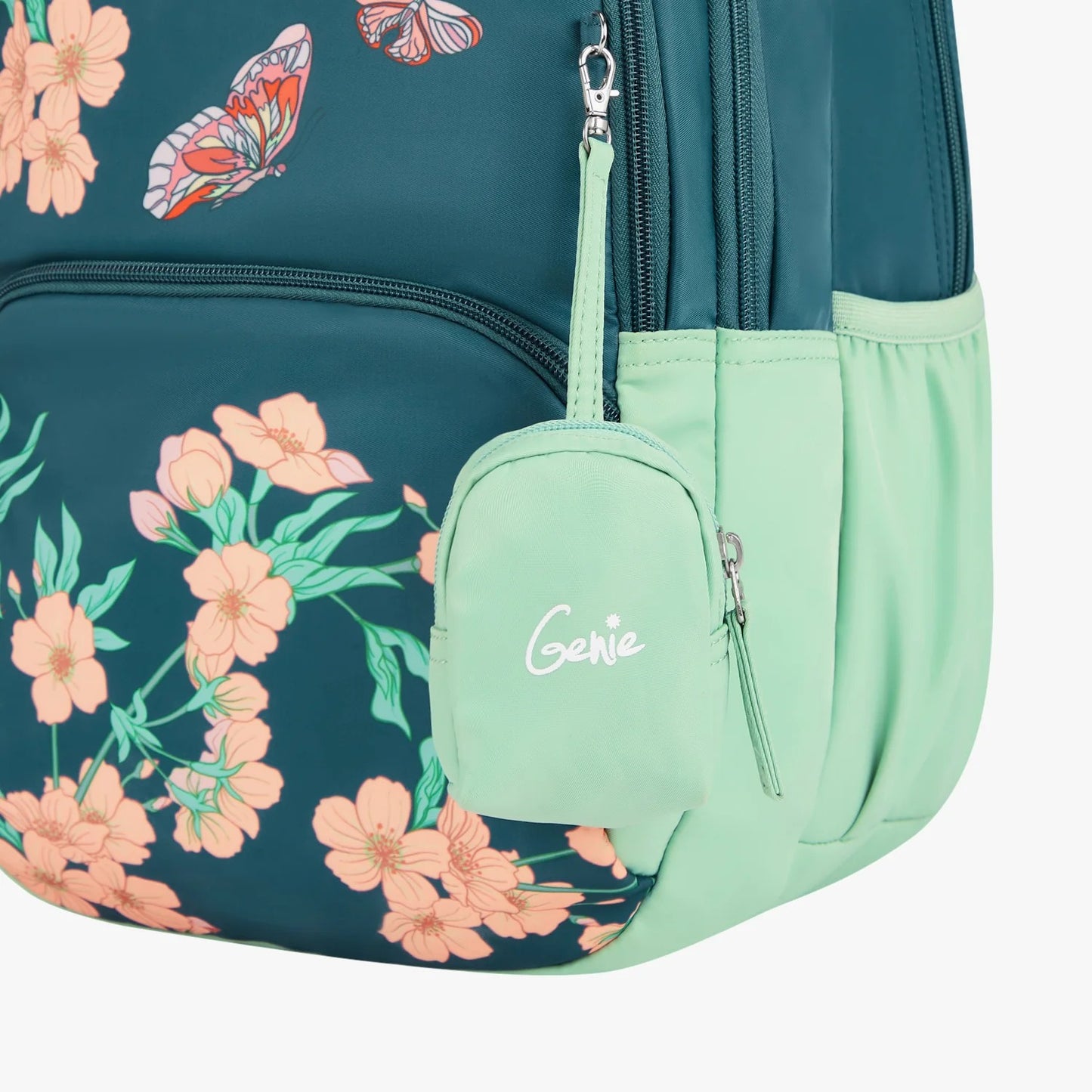Genie Lilac 27L School Backpack (Navy Blue & Dark Green)