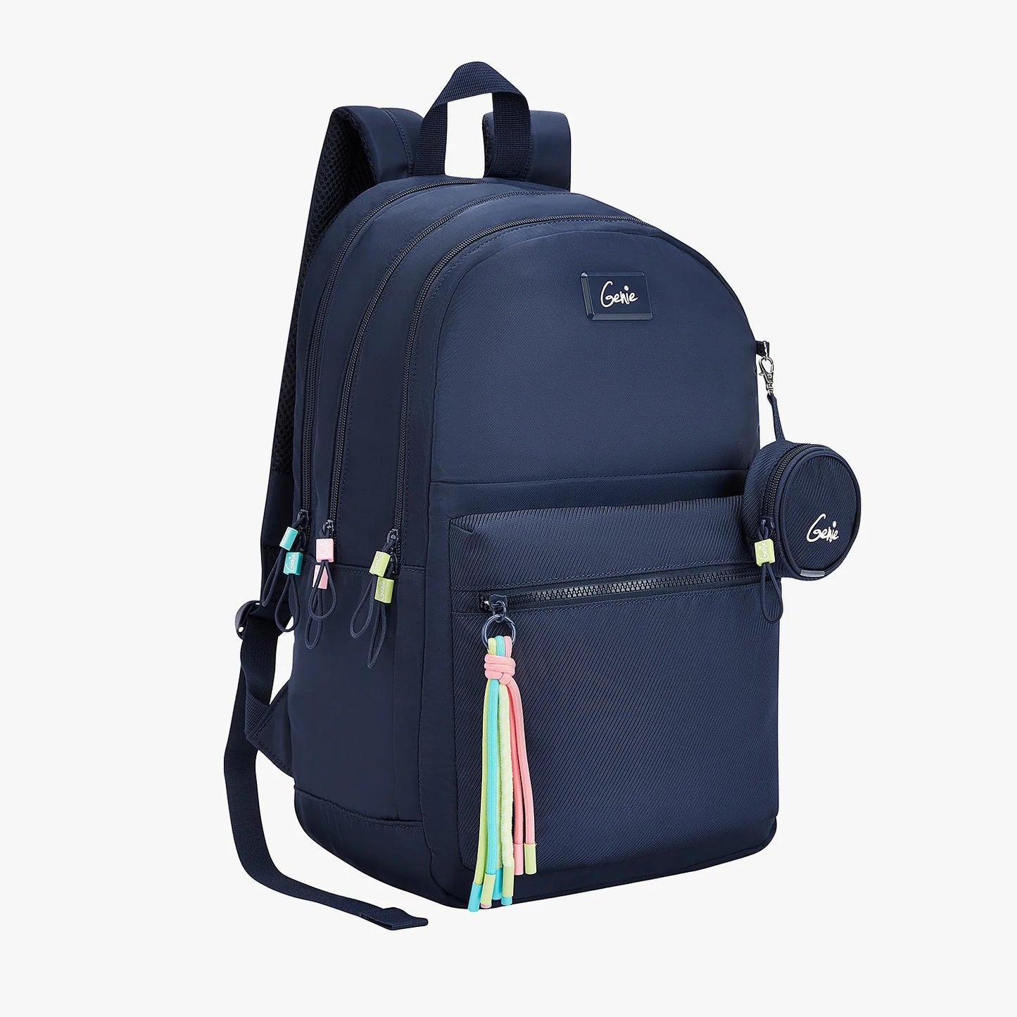 Genie Sleek 28L Navy Blue Laptop Backpack With Raincover