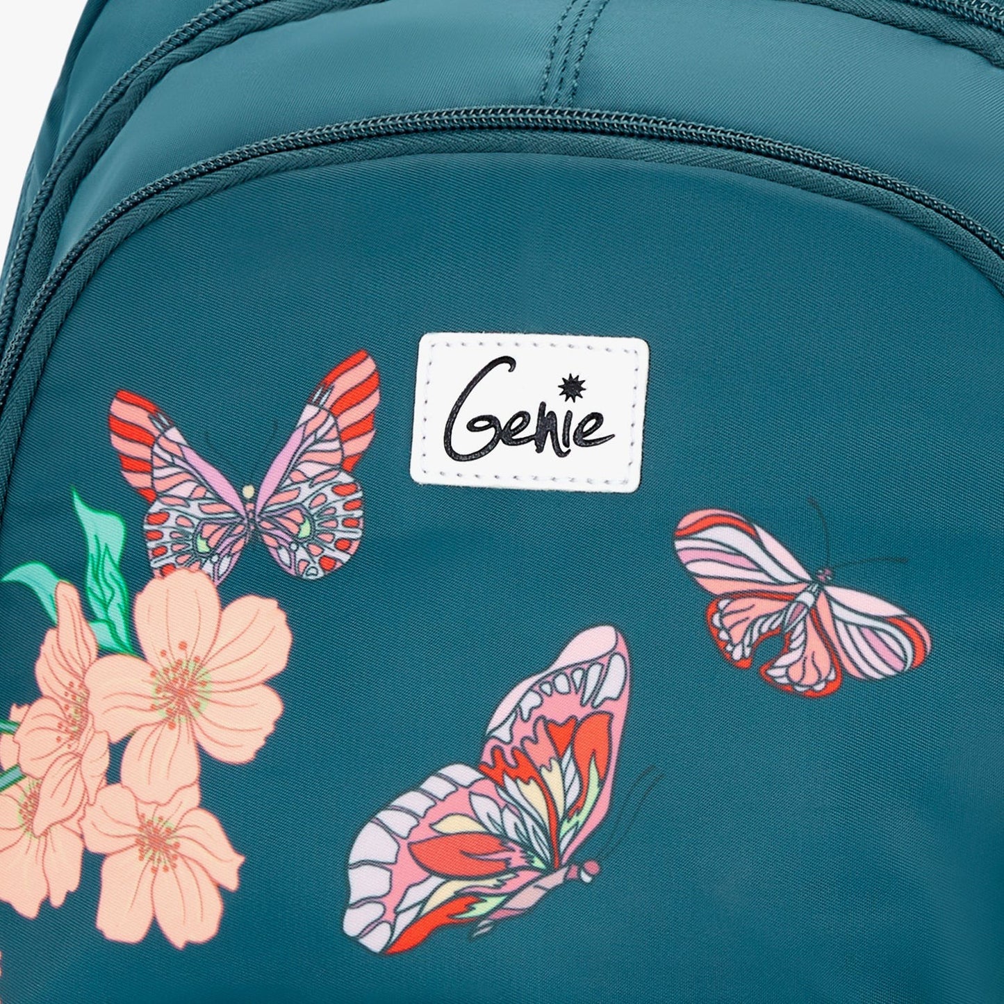 Genie Lilac 27L School Backpack (Navy Blue & Dark Green)