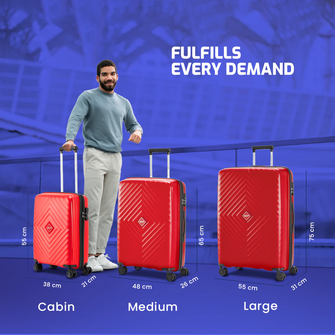 VIP Quad 8 Wheels 5 Years International Warranty Hard-Sided Polypropylene