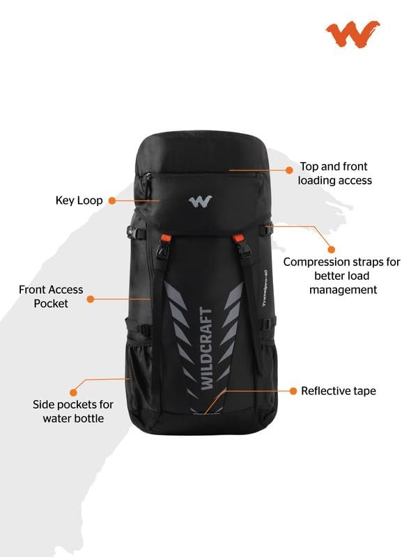 Wildcraft Travel Pro Rucksack 50 L - Black (12418)