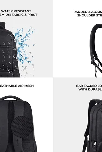 Gear Vault Faux Leather Laptop Backpack 30L