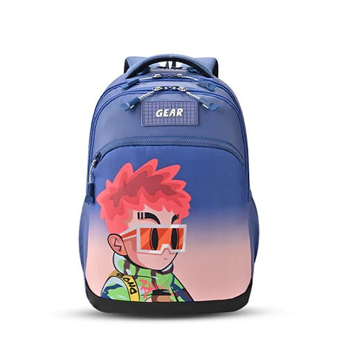 Tango Backpack 17 Inch For School (Grey-Mint / Blue-Orange)