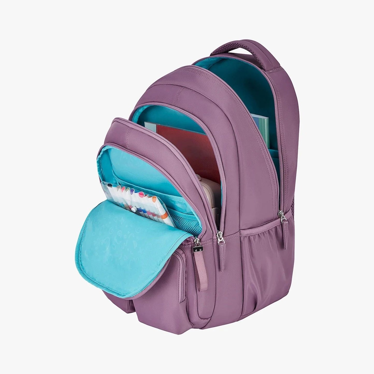 Genie ARIANA Wine School Backpack for Girls |19 In-36 Ltr with Three Compartments, Side Pockets and Light Weight