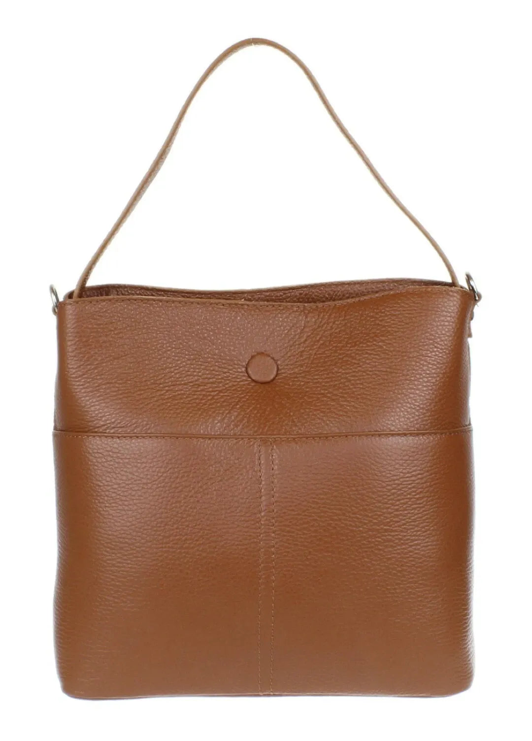 Girly Handbags Women’s Italian Genuine Leather Shoulder Bag – Classic Black Tote with Double Handles & Crossbody Strap