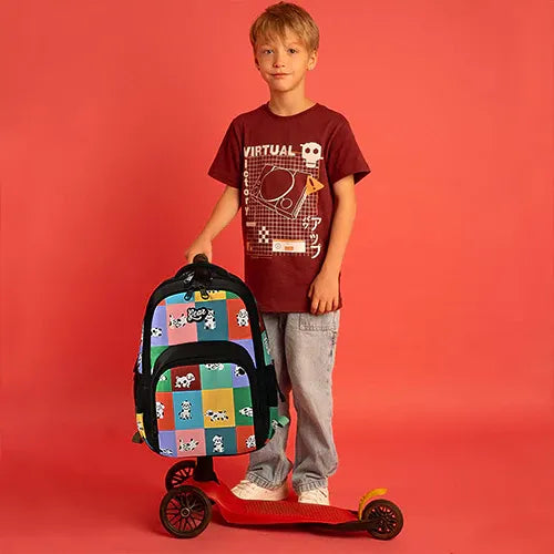 Gear Puffy 17" Backpack – Black-Green