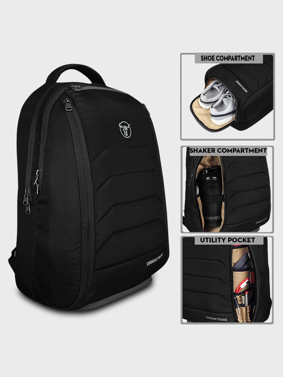 FitPack Pro by Urban Tribe – 35L Versatile Gym & Laptop Backpack for Men & Women