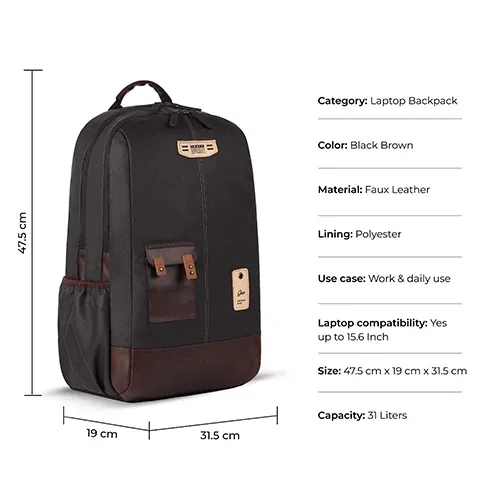 Gear Classic 2 faux leather laptop backpack 31L