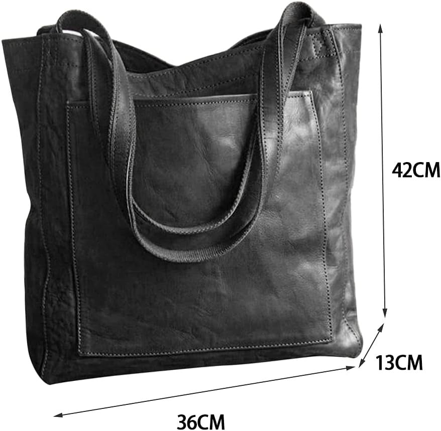 Women PU Leather Shoulder Bag – Large Handbag, Soft Crossbody Purse, Casual Tote Bag for Work, Travel, Shopping & Daily Use – Black